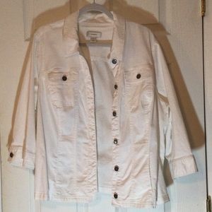 CJ Banks white cotton jacket